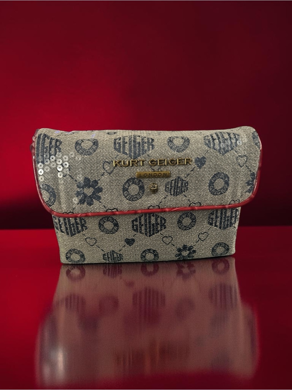 Kurt Geiger London Mini Brompton Sequin Crossbody- dust bag included
